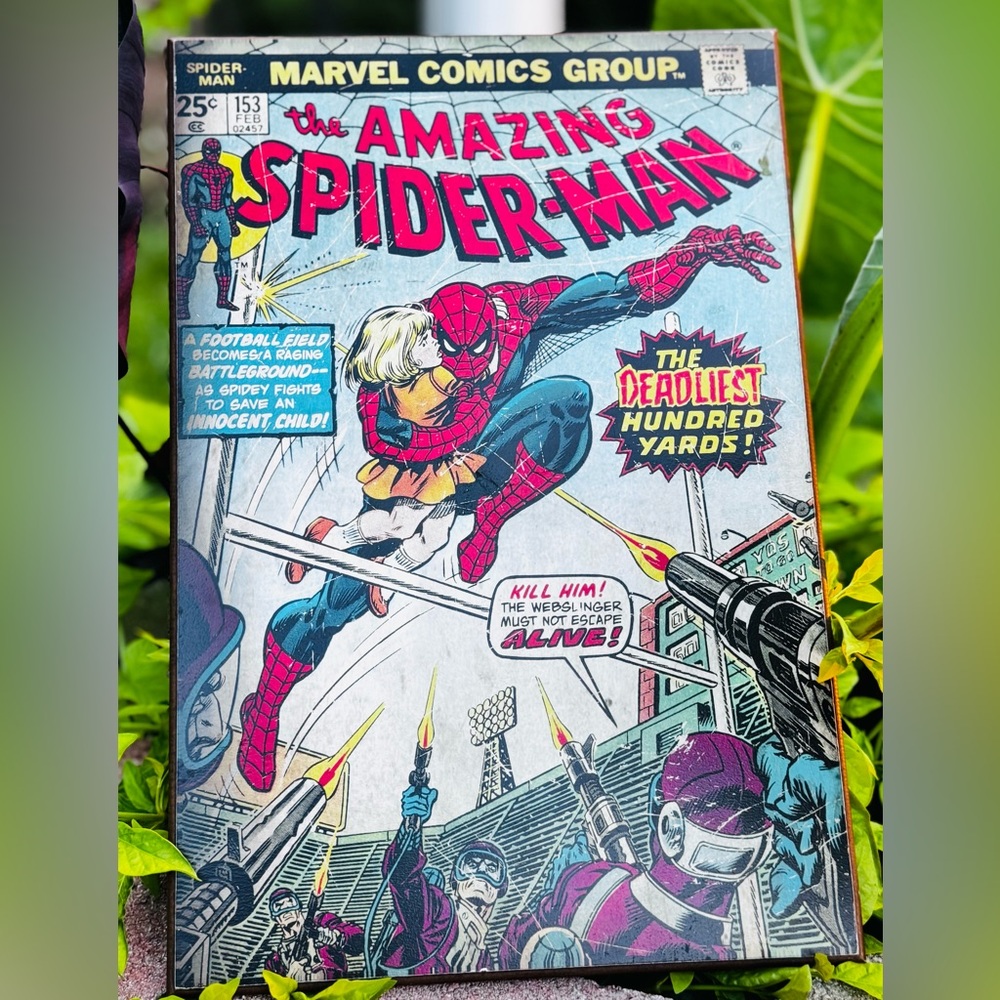 Marvel Spider-Man Comic Cover Wood Wall Art
